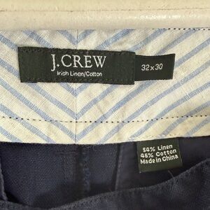 J. Crew Men's Navy Irish Linen-Cotton Chinos